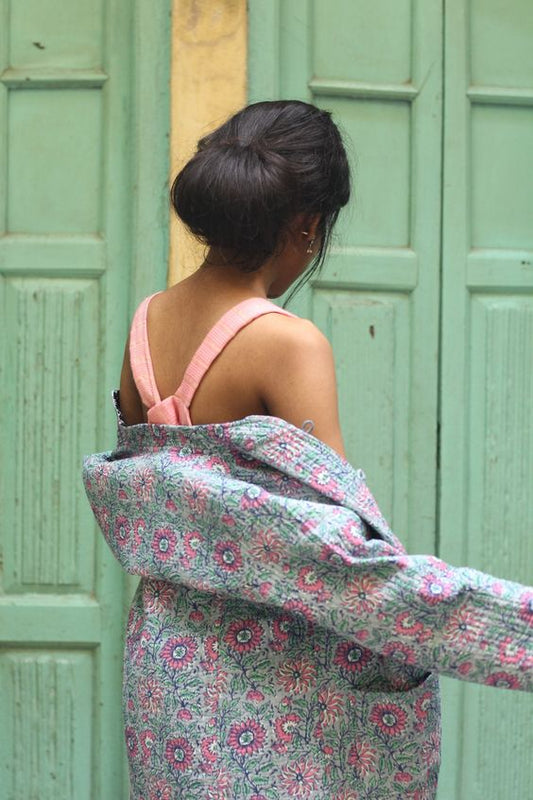 Quilted Reversible Block Printed Jacket Indian Hand Block | Etsy Canada