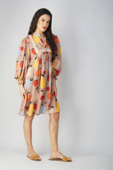 Tropical bliss fruit print summer dress